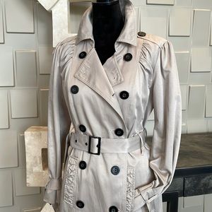 Apt 9 jacket trench coat taupe tan belted double breasted style Size Medium